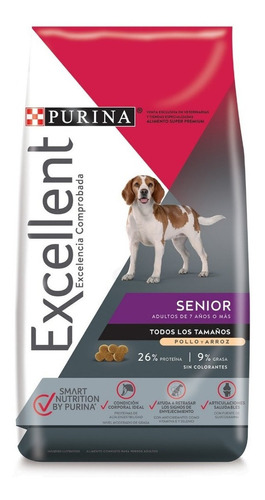 Excellent Adult 7+ All Breed Sizes Para Perro Senior Todos Los Tamaños Sabor Pollo Y Arroz x 15 kg