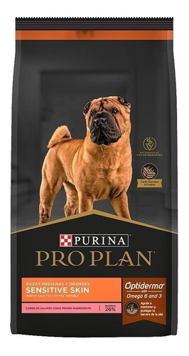 Alimento Pro Plan Optiderma Sensitive Skin Adult Para Perro Adulto De Raza Mediana Y Grande Sabor Salmón Y Arroz En Bolsa De 15 kg
