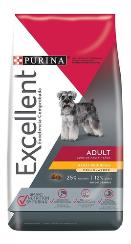 Alimento Excellent Adult Para Perro Adulto De Raza Mini Y Pequeña Sabor Pollo Y Arroz En Bolsa De 3 kg