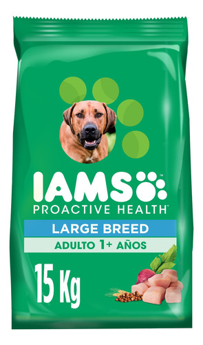 Iams Alimento Seco Perro Adulto Raza Grande Pollo 15 kg