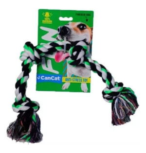 Juguete Soga Multicolor P/ Perros Cancat Doble Nudo 40 Cm