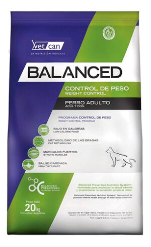 Vitalcan Balanced Control De Peso Perro Adulto x 20 kg