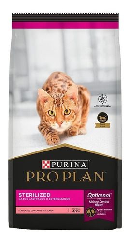 Alimento Pro Plan Optirenal Sterilized Para Gato Adulto Sabor Salmón Y Arroz En Bolsa De 3 kg