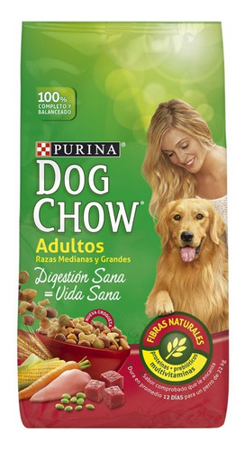Dog Chow Vida Sana Digestión Sana Para Perro Adulto De Raza Mediana Y Grande x 15 kg