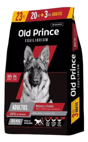 Old Prince Equilibrium Para Perro Adulto De Raza Mediana Y Grande Sabor Pollo Y Arroz En Bolsa De 23 kg