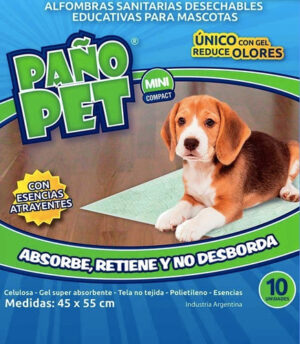 Paño Pet Alfombra Sanitarias Mini P/perros X 10 Un (45x55cm)